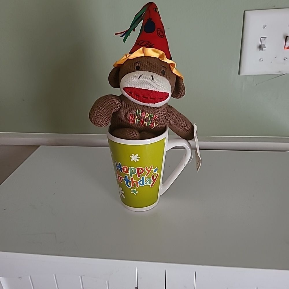 Sock Monkey with Mug Set